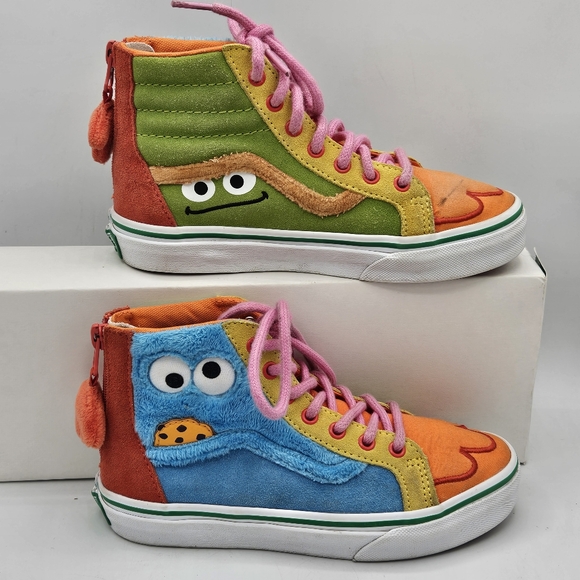 Vans x SESAME STREET SK8-Hi Zip Kids 2 Limited Edition cookie monster & grouch - Picture 11 of 16